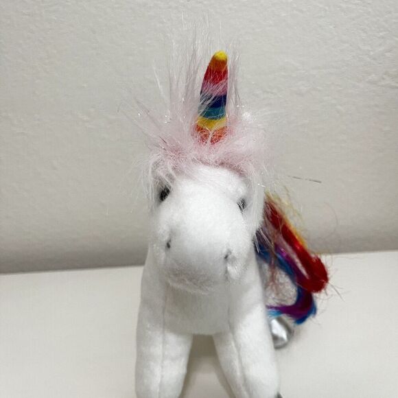 Douglas Toys Senna White Rainbow Mane Unicorn 8” Plush Stuffed Animal 1504 TAG - Picture 5 of 9